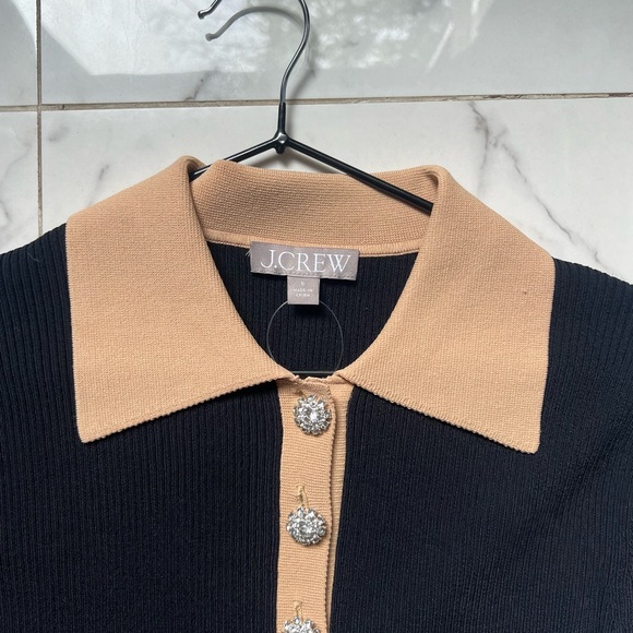J Crew - Ribbed polo sweater-dress with jewel buttons - Picture 3 of 10